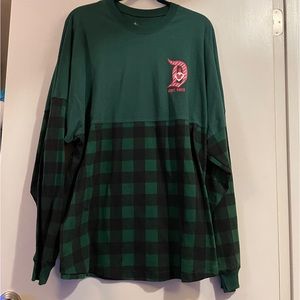 NEW Disneyland Green Plaid Christmas Spirit Jersey XL